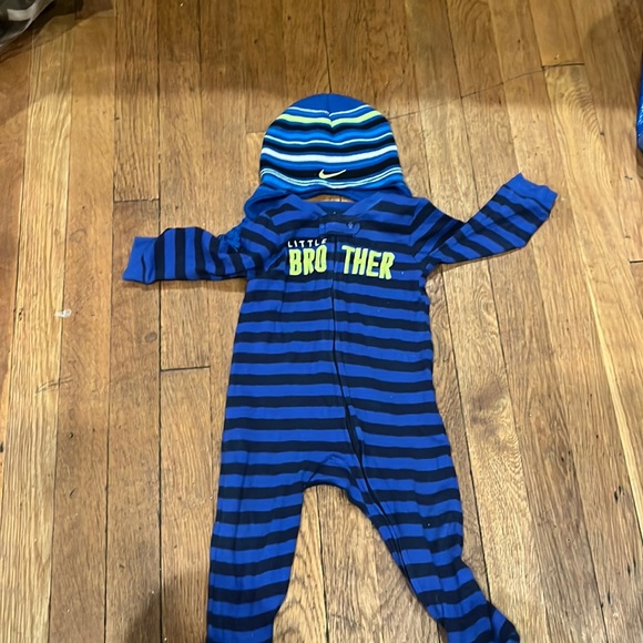 Pajamas Blue Baby Sleeper With Blue Nike Hat Babys Poshmark